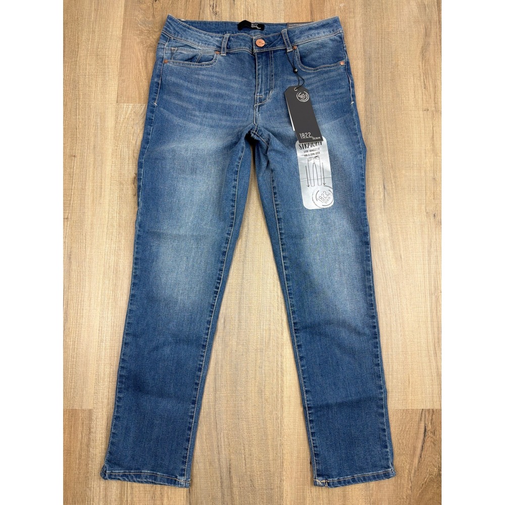 NWT 1822 Denim Womens Straight Leg Jeans Medium Wash Blue Size 10 CA99M1802D3